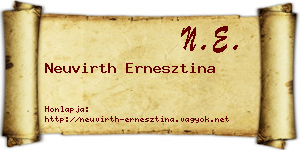 Neuvirth Ernesztina névjegykártya